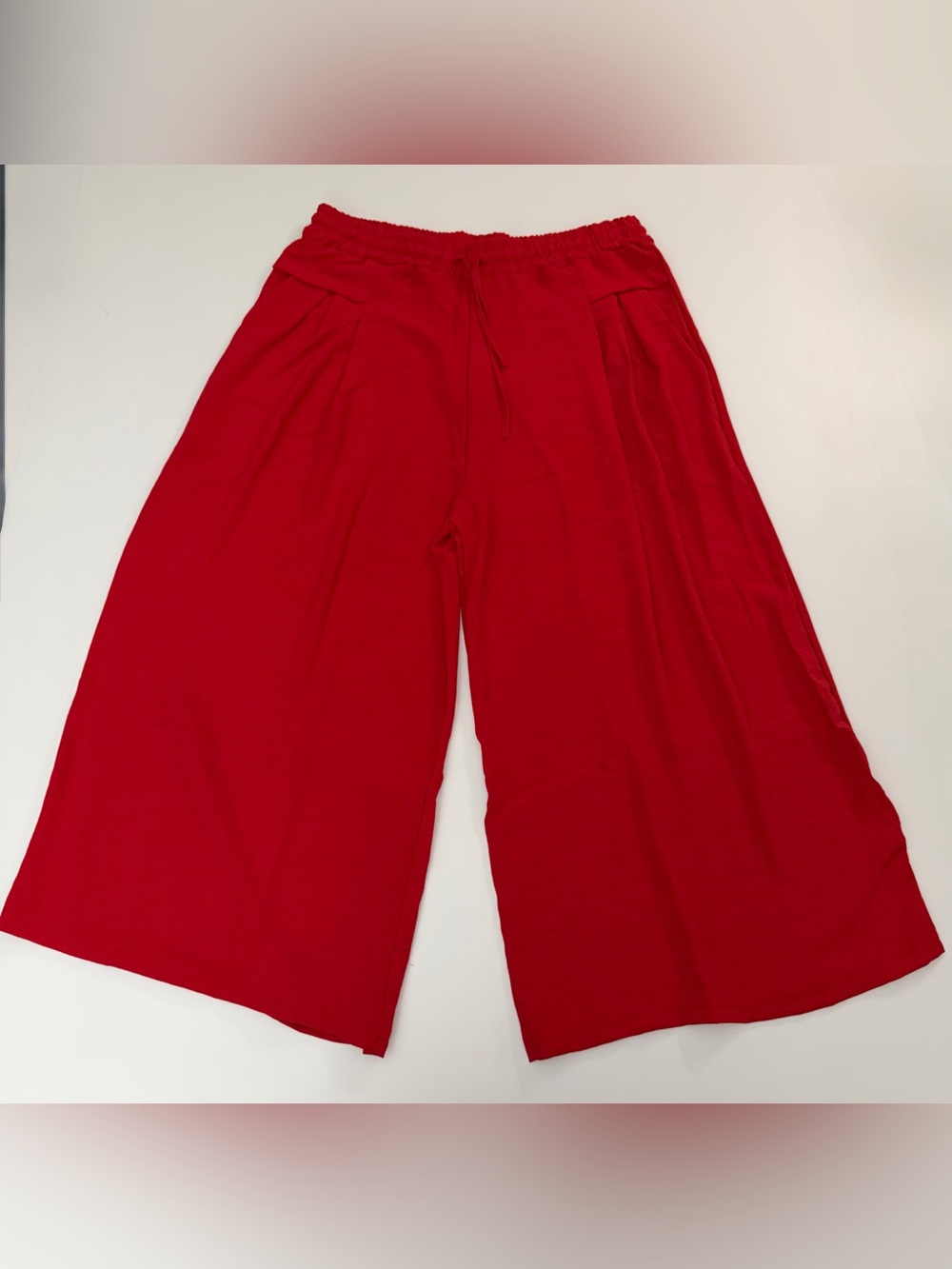Women’s Wide-Leg Red Pull-On Pants XL